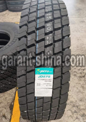 Jinyu JD575 (приводная) 315/80 R22.5 156/153K 20PR - Фото протектора с этикеткой